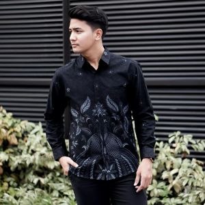 Kemeja Batik Pria Lengan Panjang Pedro Baju Batik Cowok Formal Casual Slim fit Laskala Azmil Batik Terbaru