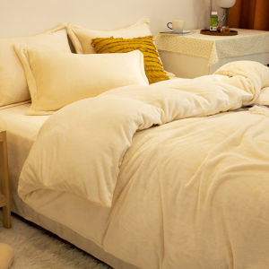 Winter Thick Coral Fleece Bedding Set Four Pieces