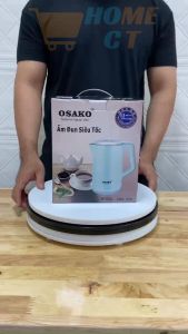 Bình đun siêu tốc Inox 2 lớp 2 Lít Osako OSA-230 lòng ấm nguyên khối công suất 1500W sôi nhanh tiết kiệm điện - HOME CT
