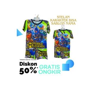 Baju Gamers Mobile Legend Anak Laki-Laki & Setelan Baju Karakter Gamers