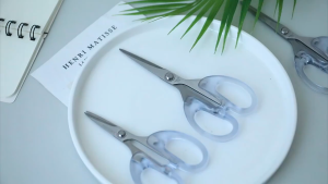 Handmade Scissors Transparent Clear Mini Stainless Steel Scissors DIY School Supplies