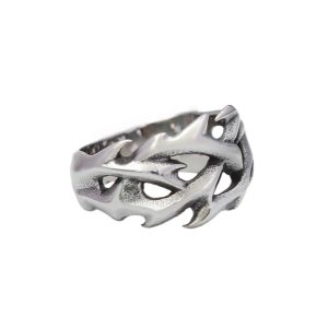 Creative Fashion Hollow Crown of Thorns Rings 316L Stainless Steel Unique Amulet Ring for Men Women Jewelry Gift Dropshipping
