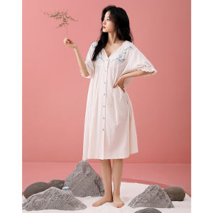 Summer Maternity Cotton Loose Open-style Nightdress