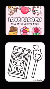 Love Blooms Fall In Coloring Book - Buku Mewarnai Mudah Dan Simple Untuk Anak Dewasa Kertas Super Tebal