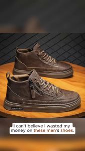 2023 Winter Trend British Style Martin Boots for Men Mid Top Retro Work Attire Anti Slip Thick Bottom Black Short Shoes