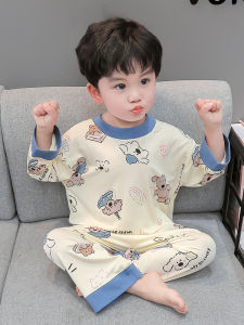 Boys Modal Sleepwear Long Sleeve Thin Home Clothes Set Summer New Arrival Comfortable Breathable Moisture Wicking Cartoon Print