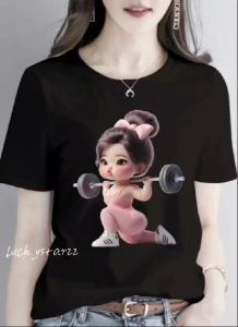 KAOS ATASAN GIRLS GYM COTTON COMBED WANITA