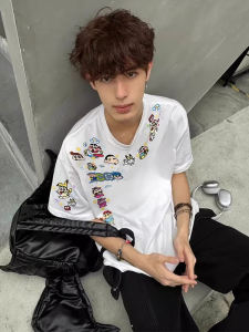 Extra Large Size Mens T-Shirt Pure Cotton Heavyweight High Street Short Sleeve Loose Fit Fashionable Brand Casual Top