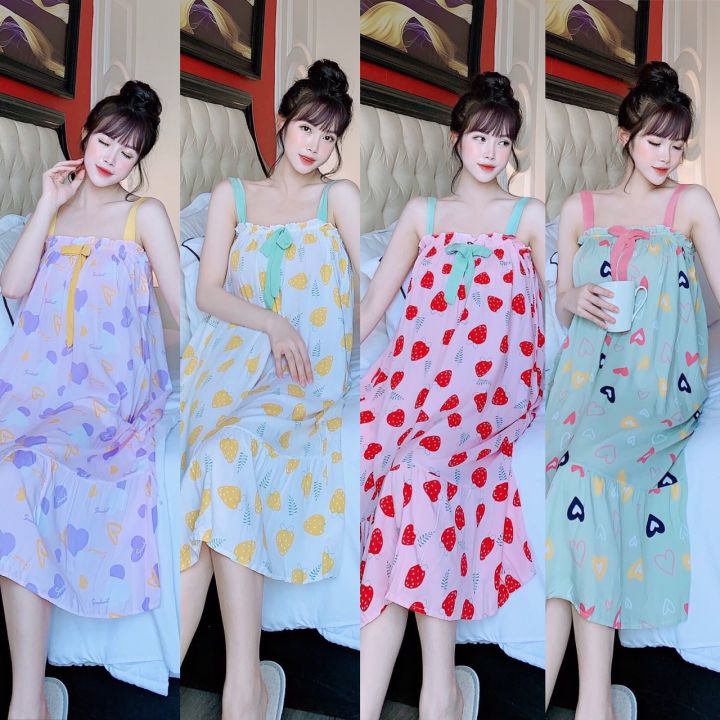 Đầm Ngủ/ Váy Ngủ 2 Dây Phiên Bản Hàn Quốc Dễ Thương Dành Cho Nữ Mùa Hè - Mỹ  Phẩm Khác | TheFaceHolic.com