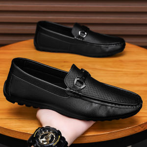 NUDANLAI | Summer Breathable Easy-On Black Business Casual Shoes