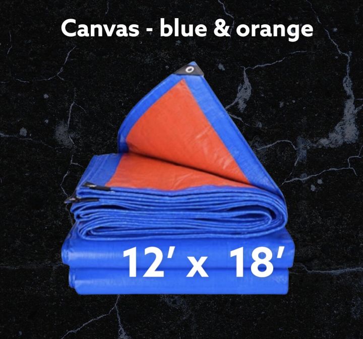 Canvas Canopy 12' x 18' [Kaki] Blue Orange Kanopi Kanvas Kanvas Khemah