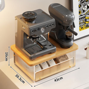 QINQI | Extendable Kitchen Organizer Rack for Coffee Machine Snacks Tea Packs Microwave
