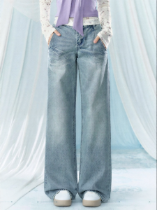 YIKEXIAOYEMEI | Quần Jeans Denim Phong Cách Cổ Điển Mỹ Dáng Thẳng