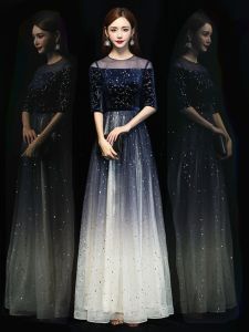 ชุดราตรีผู้หญิง Starry Night ฤดูใบไม้ร่วง 2025 ชุดการแสดงระดับไฮเอนด์ ชุดเล็กสำหรับงานเลี้ยงสัมมนา เรียบหรู อ่านออกเสียง ชุดราตรี