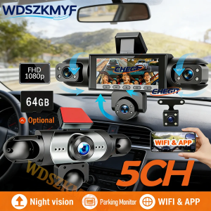 New 5Lens Dash cam 360° 1080P Video Recorder WIFI APP Car DVR Recording camera Front left right Rear View Auto 4ch dashcam