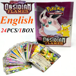 Bandai | Pokémon English Trading Card Set 24PCS Paper Box Obsidian Flames Collection Blind Bag Anime Style Card Collect Cards Battle Card