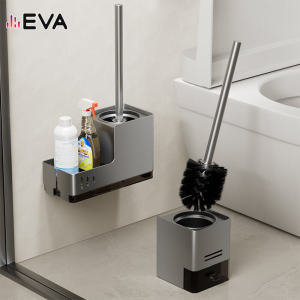 Wall mounted toilet brush toilet holder nail free installation bathroom storage rack