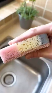 Double Sided Sponge Dishwashing Sponges Wood Pulp Sponge Scrub Sponge 双面 洗碗海绵 Span Cuci Pinggan - KW128