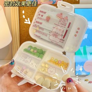 Medicine Box Portable Dispensing Small One Week Seven Days Storage Medicine Portable Small Size 7 Days Mini Medicine Sub-Packaging Medicine Separating Box