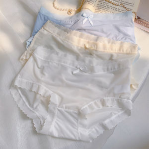 Loose Soft Pants ~ Seamless Womens Plus Size Underwear Ice Silk Ultra-Thin Summer Peach Hip Raise High Elastic 7A Antibacterial Crotch Womens Antibacterial