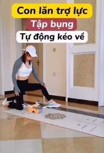 Con lăn tập bụng - Dụng cụ tập gym tại nhà thế hệ mới 2 bánh có chỗ để tay tiện dụng(tặng miếng thảMSạc）
