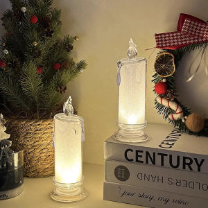 Crystal Candle Light Transparent Shell Desk Night Lamp Party Christmas Holiday Home Decor