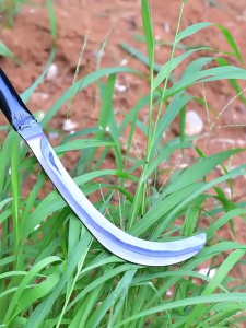 BenMax Multipurpose Long Handle Sickle Manganese Steel Agricultural Sickle Garden Tools Durable High-Manganese Steel Grass Cutting