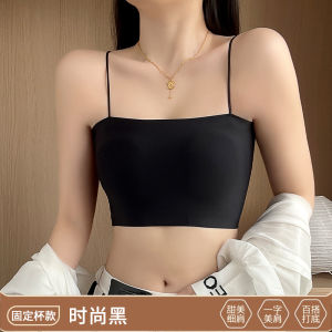 Seamless off-Shoulder Back Shaping Tube Top Bra Female Spaghetti Strap Bra Young Adult Student Small Sling Vest Inner Match Tube Top