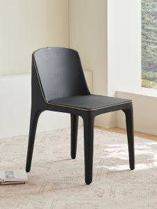 New Model Ultra-Leather Integrated High-End Italian Minimalist Zipper Luxury Dining Chair Simple Modern Adult Seat No Assembly Required