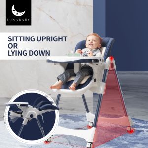 LUNABABY Multifunctional Foldable Baby High Chair For Feeding & Playing Suitable For 0-6 Years Old Kids