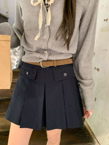 Slimming Cheese Rabbit High Waist A-Line Pleated Skirt Korean Style College Atmosphere Short Skirt Womens Summer New Arrival