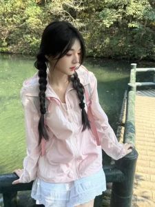 Áo Khoác Chống Nắng Mỏng Có Mũ Trùm Đầu Cho Nữ Mùa Hè Mới Rộng Rãi Chống Tia UV Áo Cardigan Khóa Kéo Áo Sơ Mi