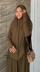 Abaya Gamis Set Khimar Syari Haji dan Umrah MECCA Abaya Set Hijab Syari  Terbaru Busui Friendly AR