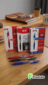 M&G R3 Retractable Gel Pen 0.5mm Black Blue Red Ink Super Smooth Writing Exam Stationery [12PCS/BOX]