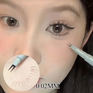 2/3pcs 2 Fork Tip Lower Eyelash Pen Ultra-thin Liquid Eyeliner Waterproof Natural Eye Brow Lower Lash Pencil