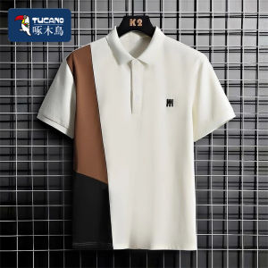 เสื้อโปโลแขนสั้นหลวมๆ สำหรับผู้ชาย ทรงหลวม แขนสั้น ทรงปกติ ผ้าฝ้ายผสมโพลีเอสเตอร์ ลำลอง ฤดูร้อน ปี 2025 แขนสั้น คอปก