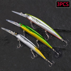 3PCS Jerkbait Minnow Hard Baits Artificial Wobbler For Pike Trolling Bass Carp Fishing Tackle Swimbait Crankbaits Fishing Lures