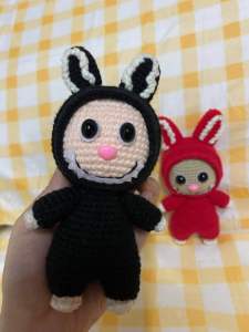 Labubu style handmade toy keychain