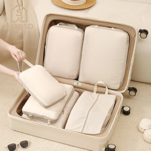 4 Set Compression Packing Cubes for Travel Luggage Organizer Bags Travel Essentials Storage Bag