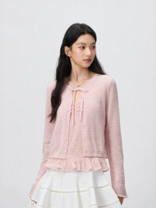 Semir | Flirty Ruffled Knitted Sweater Cardigan Set