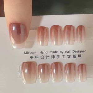 10 Pcs【Aurora Series】Womens Solid Color Simple Cat Eyes Handmade Press On Nails Nail Patch Nail Art Fake Nails Nail Pieces