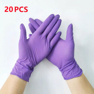 20/50PCS Disposable Nitrile Gloves Purple Waterproof Powder Free Gloves Non-Slip Hand Gloves for Kitchen Washing Cleaning Work