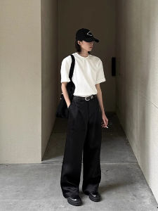 Cleanfit Short Sleeve American High Street Pure Cotton Pure Color Small Neckline 300G Heavy Weight T-shirt Summer Vibe Half Sleeve