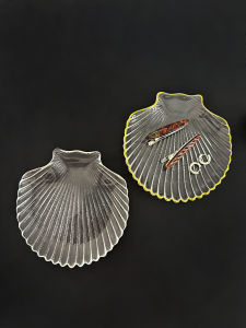 Minimalist Korean Crystal Glass Shell Dial Fruit Dish Soap Holder Aromatherapy Candlestick Jewelry Storage Decoration Ornaments