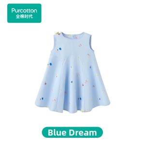 Purcotton | Cool Breathable Pure Cotton Girls Summer Dress Vest