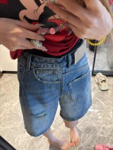 High-waisted Short Hotpants 5 Sections Loose And Slimming Ladies High-end Spring-summer Slim Denim with Convenient Pockets