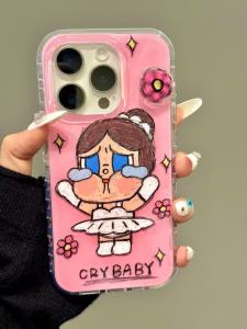 Kawaii Crying Baby Phone Case Full Cover Style Womens Version Apple 16Promax Protective Shell Anti-Fall Atmosphere Sensation Japanese Cartoon
