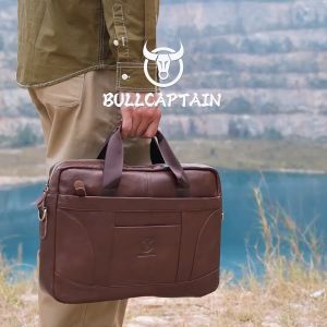 Túi xách laptop dành cho nam chất liệu da thật mềm mại tích hợp nhiều ngăn đa chức năng tiện lợi thời trang doanh nhân BULLCAPTAIN