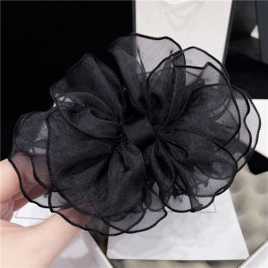 Original Large Silk Butterfly Knot Hair Clip Sweet Personality Mesh Multi-Layer Hair Grab Women Back of Head Chignon