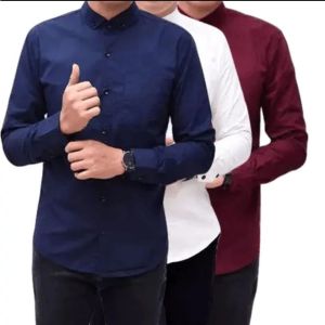 PAKET USAHA 3 PCS KEMEJA PRIA LENGAN PANJANG HEM COWOK DISTRO TERBARU CASUAL